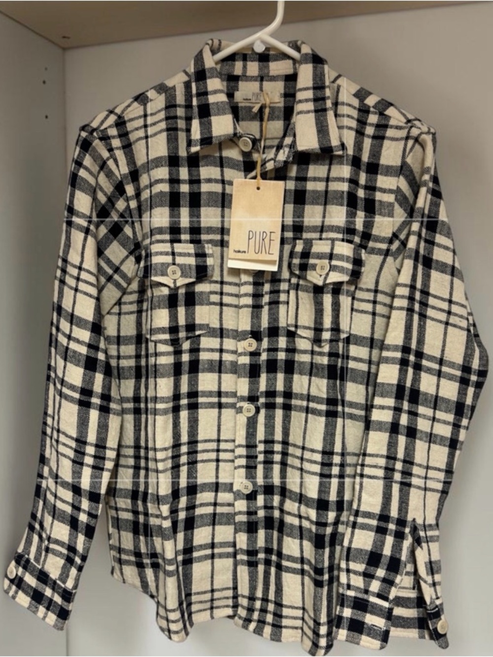 Haikure Brett Detroit Blue 18805 PURE Luxury Checkered Shirt NEW! Size Small